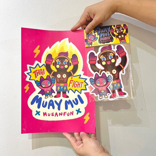 "Blackhood x MuayMui” Sticker & Stand & Poster Set